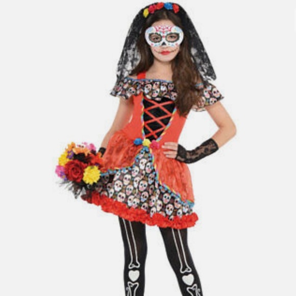 DAY OF THE DEAD DRESS SIZE MEDIUM 🌟EUC🌟 - Picture 11 of 12